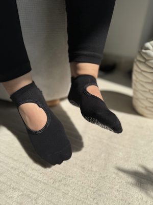 جوراب پیلاتس/یوگا کالجی ساده مچ دار